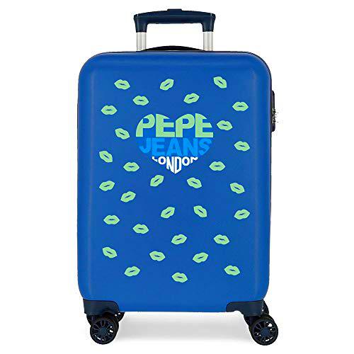 Pepe Jeans Ruth Maleta de Cabina Azul 38x55x20 cms Rígida ABS Cierre combinación 34L 2,6Kgs 4 Ruedas Dobles Equipaje de Mano