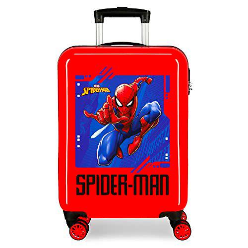 Marvel Spiderman Street Maleta de cabina Rojo 37x55x20 cms Rígida ABS Cierre combinación 34L 2,6Kgs 4 Ruedas Dobles Equipaje de Mano