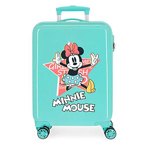 Disney Mickey That'S Easy Maleta de Cabina Verde 38x55x20 cms Rígida ABS Cierre de combinación Lateral 34L 2,5 kgs 4 Ruedas Dobles Equipaje de Mano