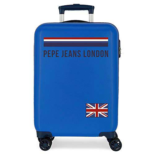 Pepe Jeans Overlap Maleta de cabina Azul 38x55x20 cms Rígida ABS Cierre combinación 34L 2,6Kgs 4 Ruedas dobles Equipaje de Mano