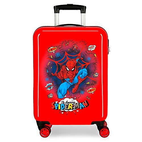 Marvel Spiderman Pop Maleta de Cabina Rojo 38x55x20 cms Rígida ABS Cierre combinación 34L 2,6Kgs 4 Ruedas Dobles Equipaje de Mano