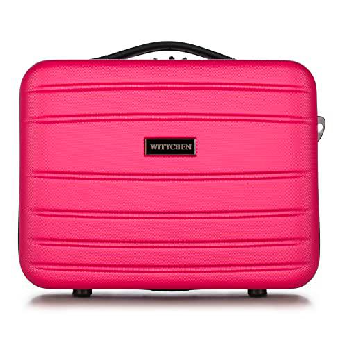 WITTCHEN Maleta de cosméticos Maleta de Viaje Equipaje de Mano Maleta de Cabina Maleta de ABS Cerradura de combinación Globe Line Neceser Rosa