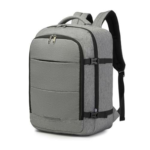 Kono Bolsas de Cabina Debajo del Asiento Mochila de Mano 45 x 36 x 20 cm Bolsa de Equipaje de Mano Mochila de Viaje de Gran Capacidad (Gris)