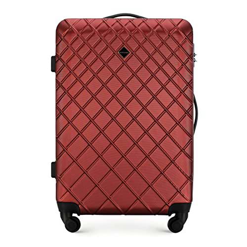 WITTCHEN Maleta de Viaje Equipaje de Mano Maleta de Cabina Maleta de ABS con 4 Ruedas giratorias Cerradura de combinación Asa telescópica Classic Line Tamaño M Rojo