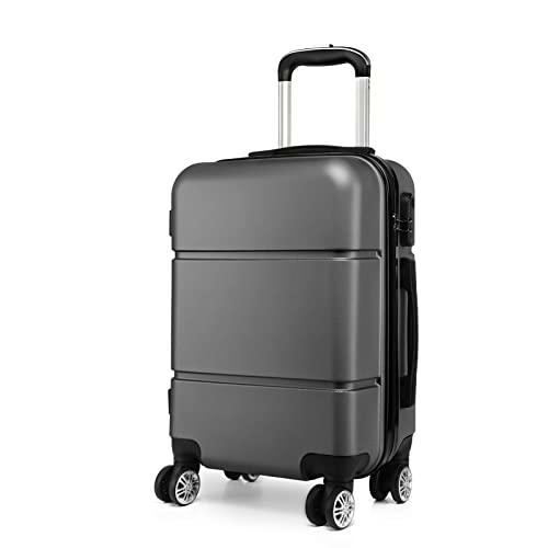 Kono Maletas de Viaje Cabin 55 x 38 x 22 cm Equipaje de Mano Rígida Ligera Trolley de Cabina con 4 Ruedas, 33L, Gris