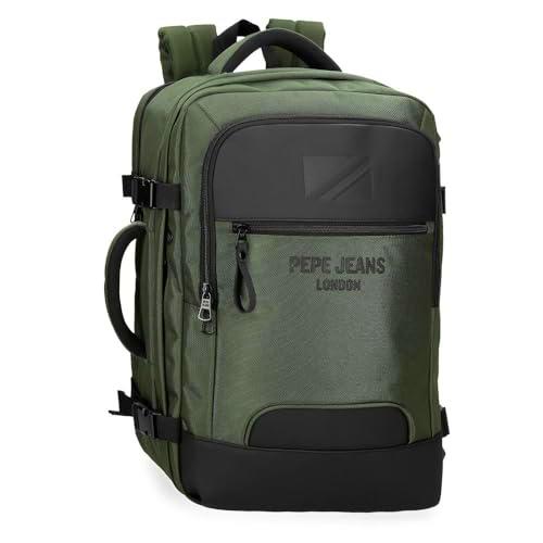 Pepe Jeans Bromley Mochila de Cabina Portátil 15,6 Pulgadas Verde 30x44x18 cms Poliéster Equipaje de Mano