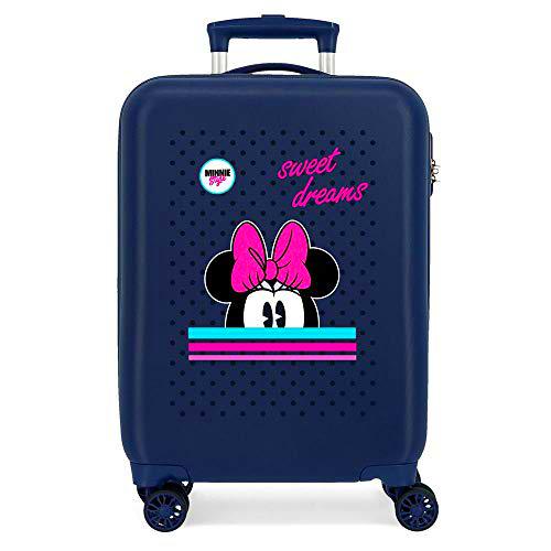 Disney Sweet Dreams Minnie Maleta de Cabina Azul 38x55x20 cms Rígida ABS Cierre combinación 34L 2,6Kgs 4 Ruedas Dobles Equipaje de Mano