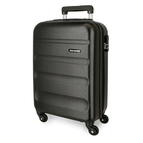 Roll Road Flex Maleta de Cabina Negro 35x55x20 cms Equipaje Mano Air Europa Rígida ABS Cierre de combinación Lateral 33L 2,78 kgs 4 Ruedas Dobles Equipaje Mano