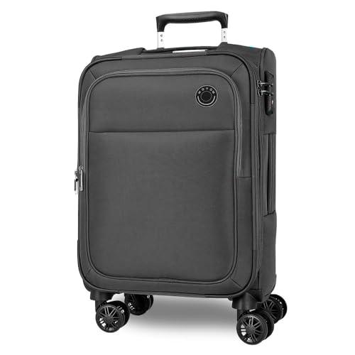 Movom Atlanta Maleta de Cabina Gris 37x56x20 cms Blanda Poliéster Cierre TSA 34L 2,9 kgs 4 Ruedas Dobles Equipaje Mano