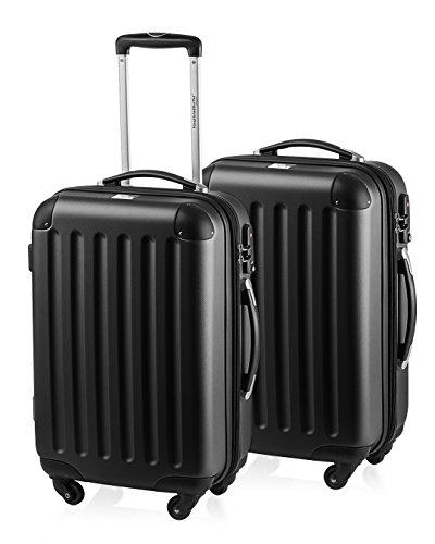 HAUPTSTADTKOFFER - Spree - Set de Dos Cabin Size Trolleys Equipaje de Mano 55cm, Negro