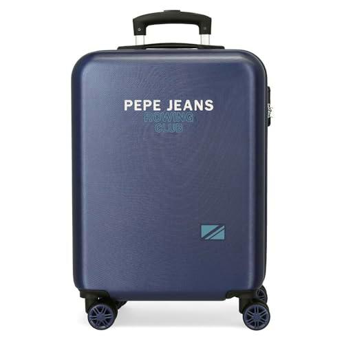 Pepe Jeans Edmon Maleta de Cabina Azul 38x55x20 cms Rígida ABS Cierre de combinación Lateral 34L 2,74 kgs 4 Ruedas Equipaje Mano by Joumma Bags