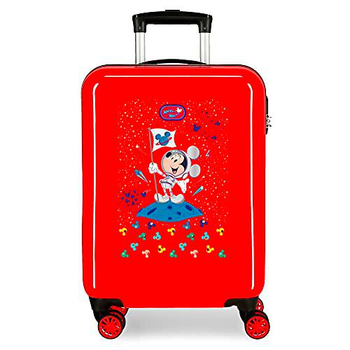 Disney Mickey Mickey on The Moon Maleta de Cabina Rojo 38x55x20 cms Rígida ABS Cierre de combinación Lateral 34 2 kgs 4 Ruedas Dobles Equipaje de Mano