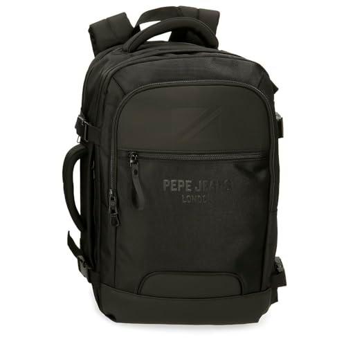 Pepe Jeans Bromley mochila de cabina Portátil 15,6 pulgadas Negro 30x44x18 cms Poliéster Equipaje de mano