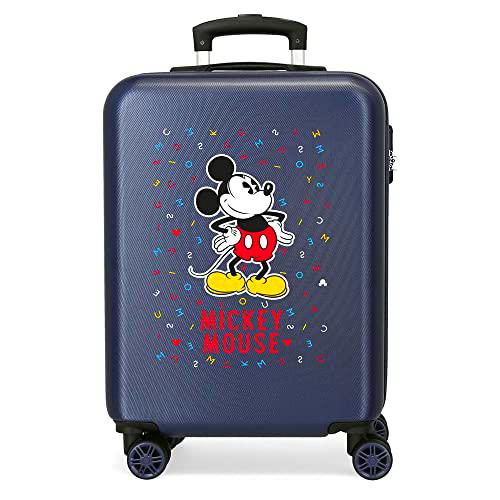 Disney Have a Good Day Mickey Maleta de Cabina Azul 37x55x20 cms Rígida ABS Cierre combinación 34L 2,6Kgs 4 Ruedas Dobles Equipaje de Mano