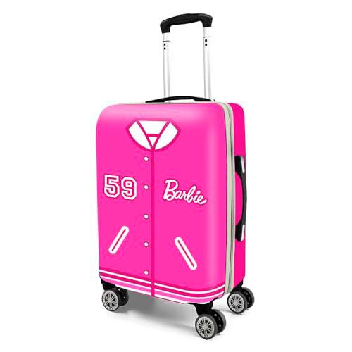 Barbie Varsity-Maleta de Cabina ABS 4 Ruedas, Rosa