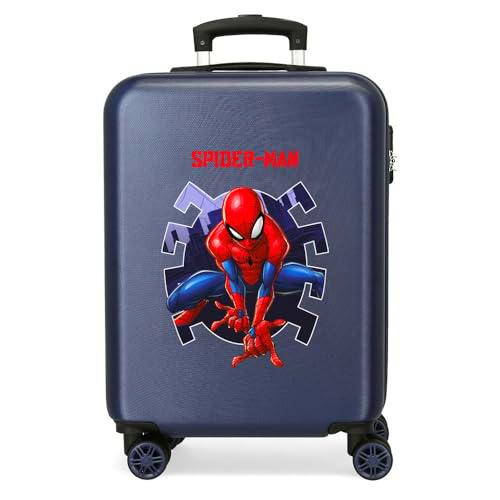 Joumma Marvel Spiderman Attack Maleta de Cabina Azul 38x55x20 cms Rígida ABS Cierre de combinación Lateral 35L 2 kgs 4 Ruedas Dobles Equipaje Mano