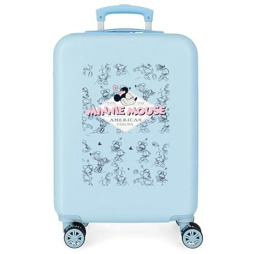 Joumma Disney Minnie American Darling Maleta de Cabina Azul 38x55x20 cms Rígida ABS Cierre de combinación Lateral 35L 2 kgs 4 Ruedas Dobles Equipaje Mano