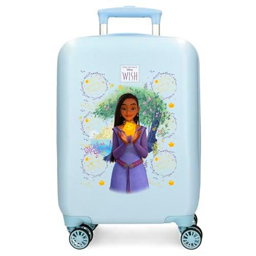 Joumma Disney Wish Watch us Shine Maleta de Cabina Azul 33x50x20 cms Rígida ABS Cierre de combinación Lateral 28,4L 2 kgs 4 Ruedas Dobles Equipaje Mano