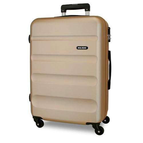 Roll Road Flex Maleta Mediana Beige 46x64x23 cms Rígida ABS Cierre combinación 56L 3,1Kgs 4 Ruedas