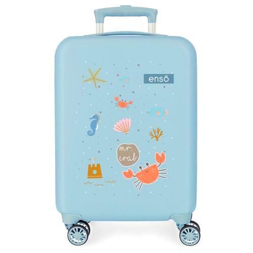 Enso Mr Crab Maleta de Cabina Azul 33x50x20 cms Rígida ABS 33L 2 kgs 4 Ruedas Dobles Equipaje Mano