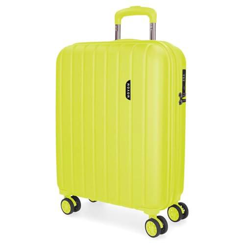 Movom Wood Maleta de Cabina Verde 40x55x20 cms Rígida ABS Cierre TSA 37L 2,82 kgs 4 Ruedas Dobles Equipaje Mano