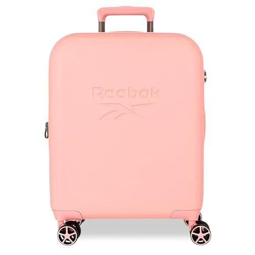 Reebok Franklin Maleta de Cabina Rosa 40x55x20 cms Rígida ABS Cierre TSA 37L 2,78 kgs 4 Ruedas Dobles Equipaje Mano by Joumma Bags