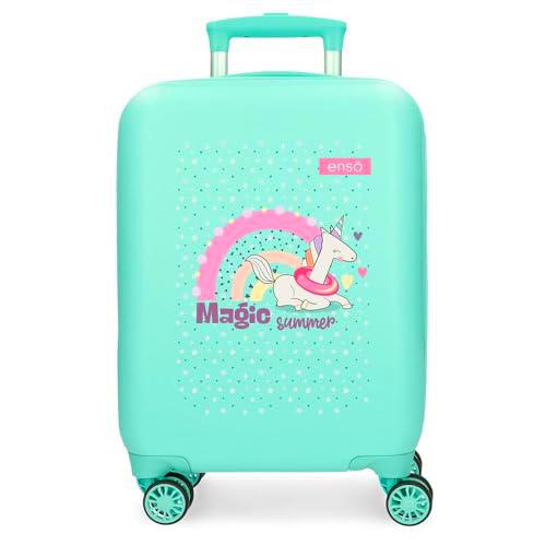 Enso Magic Summer Maleta de Cabina Azul 33x50x20 cms Rígida ABS 33L 2 kgs 4 Ruedas Dobles Equipaje Mano