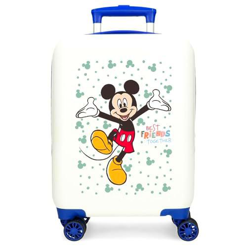 Joumma Disney Mickey Best Friends Together Maleta de Cabina Blanco 33x50x20 cms Rígida ABS Cierre de combinación Lateral 28,4L 2 kgs 4 Ruedas Dobles Equipaje Mano