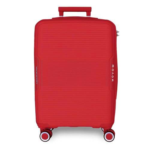 Movom Inari Maleta de Cabina Rojo 40x55x20 cms Rígida Polipropileno Cierre TSA 37L 2,68 kgs 4 Ruedas Dobles Equipaje Mano