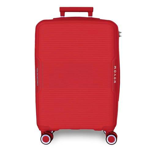 Movom Inari Maleta de Cabina Rojo 40x55x20 cms Rígida Polipropileno Cierre TSA 37L 2,68 kgs 4 Ruedas Dobles Equipaje Mano