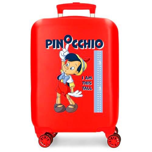 Joumma Disney Pinocchio Maleta de Cabina Rojo 33x50x20 cms Rígida ABS Cierre de combinación Lateral 28,4L 2 kgs 4 Ruedas Dobles Equipaje Mano