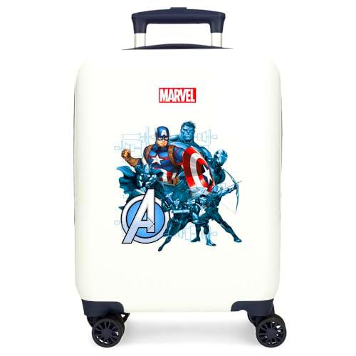 Joumma Marvel Avengers Legendary Maleta de Cabina Blanco 33x50x20 cms Rígida ABS Cierre de combinación Lateral 28,4L 2 kgs 4 Ruedas Dobles Equipaje Mano