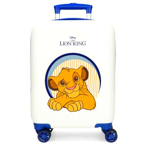 Joumma Disney Hakuna Matata Maleta de Cabina Blanco 33x50x20 cms Rígida ABS Cierre de combinación Lateral 28,4L 2 kgs 4 Ruedas Dobles Equipaje Mano