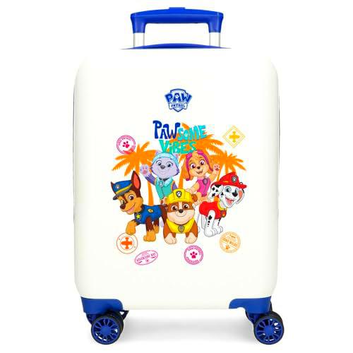 Patrulla Canina Paw Patrol Pawsome Vibes Maleta de Cabina Blanco 33x50x20 cms Rígida ABS Cierre de combinación Lateral 28,4L 2 kgs 4 Ruedas Dobles Equipaje Mano