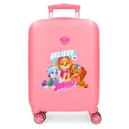 Patrulla Canina Paw Patrol Believe in Yourself Maleta de Cabina Rosa 33x50x20 cms Rígida ABS Cierre de combinación Lateral 28,4L 2 kgs 4 Ruedas Dobles Equipaje Mano