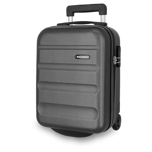 Roll Road Flex Maleta de Cabina Gris 31x40x20 cms Rígida ABS Cierre de combinación Lateral 33L 2,46 kgs 4 Ruedas Dobles Equipaje Mano Debajo del Asiento