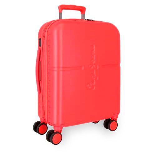 Pepe Jeans Highlight Maleta de Cabina Rojo 40x55x20 cms Rígida ABS Cierre TSA Integrado 37L 2,96 kgs 4 Ruedas Dobles Equipaje Mano by Joumma Bags