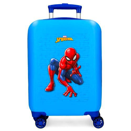 Joumma Marvel Spiderman Vigilant Maleta de Cabina Azul 33x50x20 cms Rígida ABS Cierre de combinación Lateral 28,4L 2 kgs 4 Ruedas Dobles Equipaje Mano