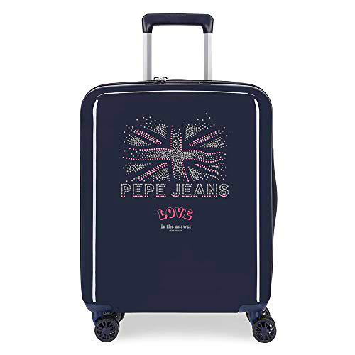 Pepe Jeans Ada Maleta de Cabina Negro 40x55x20 cms Rígida ABS Cierre TSA Integrado 38,4L 2 kgs 4 Ruedas Dobles Equipaje de Mano