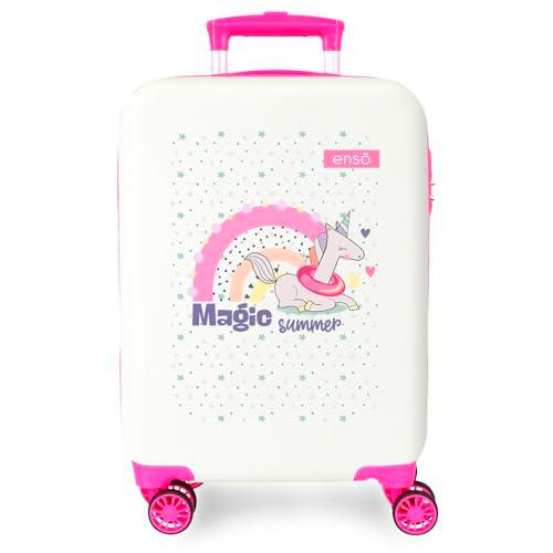 Enso Magic Summer Maleta de Cabina Blanco 33x50x20 cms Rígida ABS 33L 2 kgs 4 Ruedas Dobles Equipaje Mano