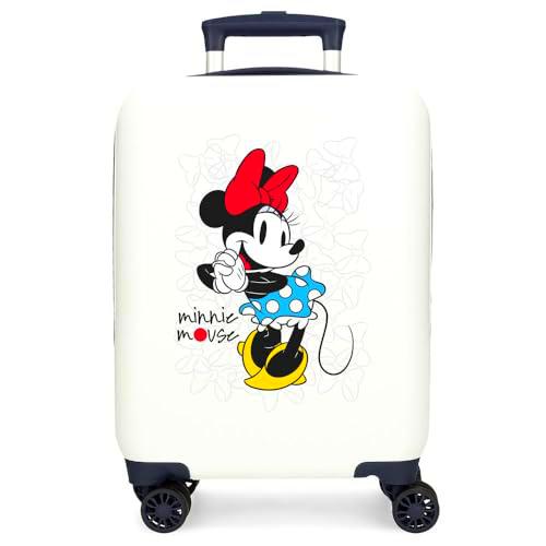 Joumma Disney Minnie Magic Maleta de Cabina Blanco 33x50x20 cms Rígida ABS Cierre de combinación Lateral 28,4L 2 kgs 4 Ruedas Dobles Equipaje Mano