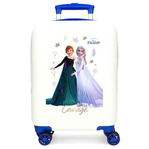 Disney Joumma Frozen Seek Courage Maleta de Cabina Blanco 33x50x20 cms Rígida ABS Cierre de combinación Lateral 28,4L 2 kgs 4 Ruedas Dobles Equipaje Mano