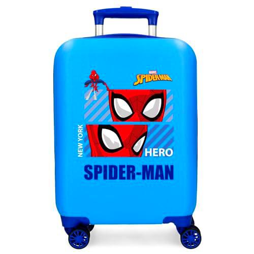 Marvel Joumma Spiderman Hero Maleta de Cabina Azul 33x50x20 cms Rígida ABS Cierre de combinación Lateral 28,4L 2 kgs 4 Ruedas Dobles Equipaje Mano