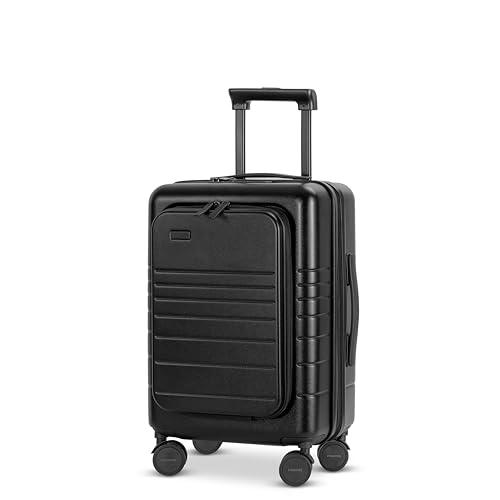 ETERNITIVE - Maleta de Viaje Cabina | Maleta Rígida de Policarbonato &amp; ABS | Tamaño: 54 x 34 x 23,5 cm 33L | Puerto USB-C y USB-A | Maleta con Cerradura TSA | Equipaje de Mano con Ruedas 360º | Negro