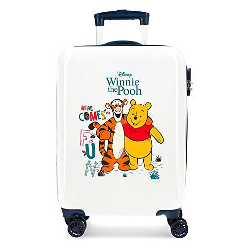 Pepe Jeans, Disney Winnie The Pooh Maleta de cabina Blanco 38x55x20 cms Rígida ABS Cierre de combinación lateral 34L 2 kgs 4 Ruedas dobles