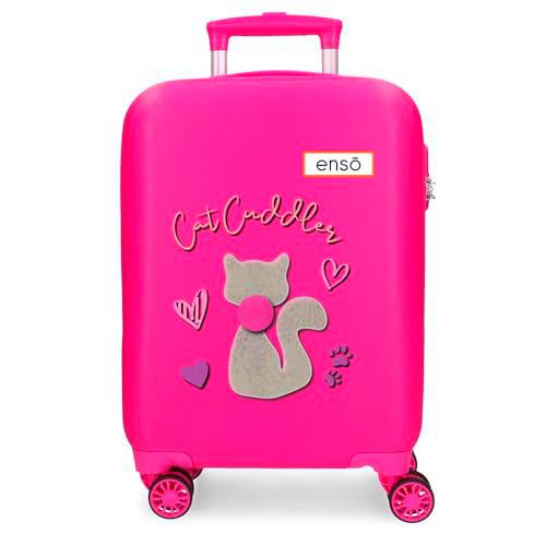 Enso Cat Cuddler Maleta de Cabina Rosa 33x50x20 cms Rígida ABS Cierre de combinación Lateral 28,4L 2 kgs 4 Ruedas Dobles Equipaje Mano