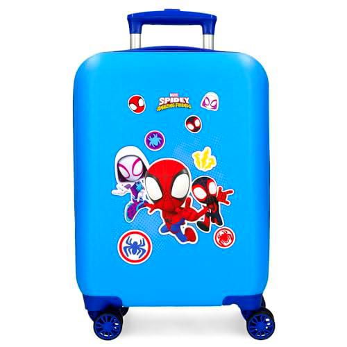 Joumma Marvel Go Webs Go Spidey Maleta de Cabina Azul 33x50x20 cms Rígida ABS Cierre de combinación Lateral 28,4L 2 kgs 4 Ruedas Dobles Equipaje Mano