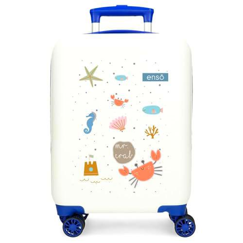 Enso Mr Crab Maleta de Cabina Blanco 33x50x20 cms Rígida ABS 33L 2 kgs 4 Ruedas Dobles Equipaje Mano