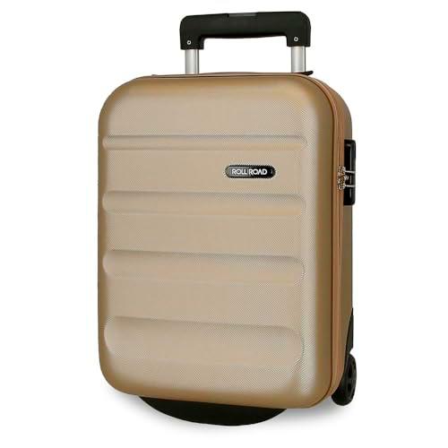 Roll Road Flex Maleta de Cabina Beige 31x40x20 cms Rígida ABS Cierre de combinación Lateral 33L 2,46 kgs 4 Ruedas Dobles Equipaje Mano Debajo del Asiento