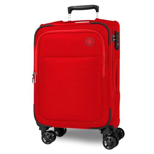 Movom Atlanta Maleta de Cabina Rojo 37x56x20 cms Blanda Poliéster Cierre TSA 34L 2,9 kgs 4 Ruedas Dobles Equipaje Mano